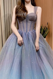 Sparkly A Line Sleeveless Long Prom Dress, Evening Gown APP1000