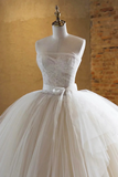 Light Champagne Ball Gown Tulle Sweetheart Long Prom Dress, Beautiful Formal Dress Wedding Dress APW0429