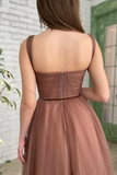 Simple sweetheart neck tulle prom dress, short bridesmaid dress APH0279