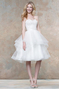 Anneprom A-Line Wedding Dress Boat Sleeveless Modern Hourglass APW0136