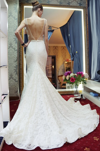 Anneprom Chic Trumpet/Mermaid Sweetehart Sleeveless Lace Wedding Dresses Sweep/Brush Train Wedding Dress APW0285